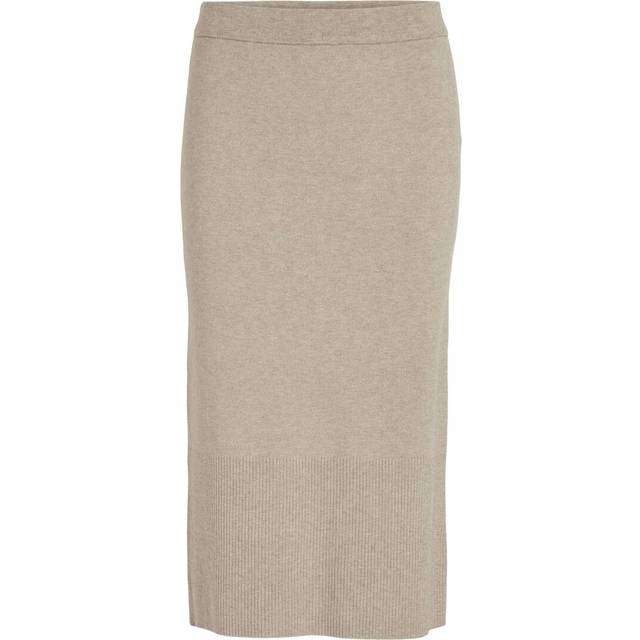 Vila - Kjol viCassie HW Midi Knit Skirt - Brun
