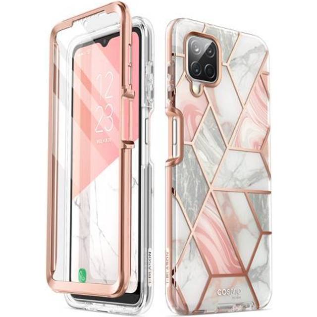i-Blason Cosmo Series Protective Bumper Case with Built-in Screen Protector for Samsung Galaxy A12 (2021 Release)  Marble Multicolor