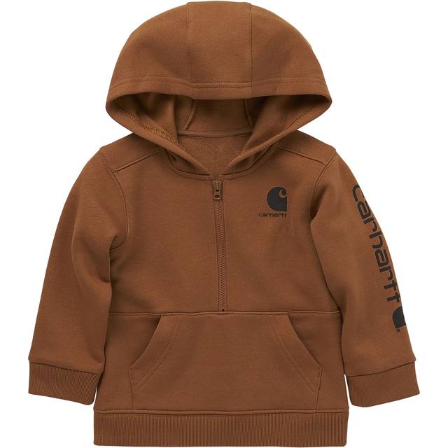Carhartt Boys' Long-Sleeve Half-Zip Hooded Sweatshirt  Brown  4T