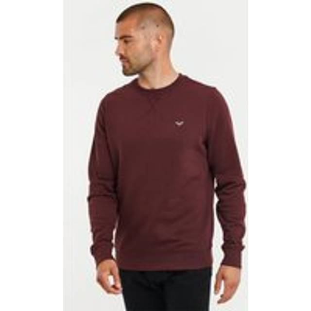 Crew Neck Sweatshirt - Burgundy - Small - Threadbare