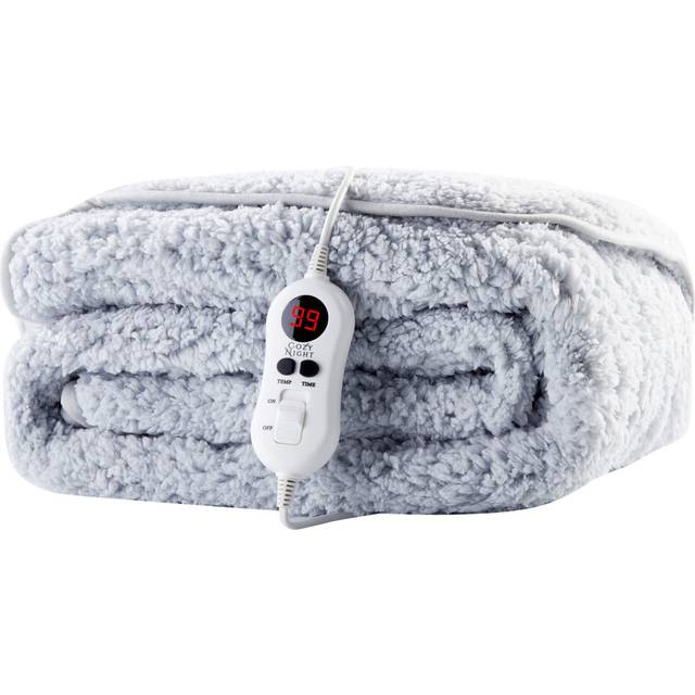 Cozy Night Electric Heated Throw Blanket - 9 Heat Settings & 9 Timer Settings - Machine Washable - Luxurious Sherpa Fleece - 160 X 120 Cm (plein Air)