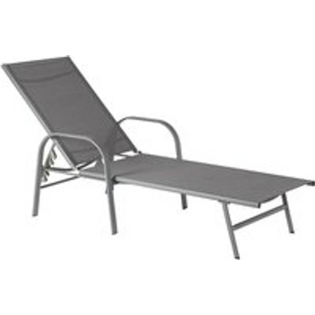 Reclining Sun Lounger - Grey (94.5cm H X 57cm W X 190cm L)
