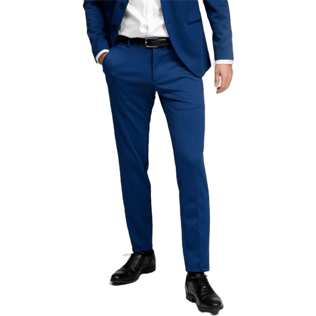 Performance Pants Eleganta herrbyxor med smal passform, stretchiga byxor för män, bekväma och praktiska herrbyxor för arbete och fritid, bekväma tygbyxor, blå, 30W / 30L