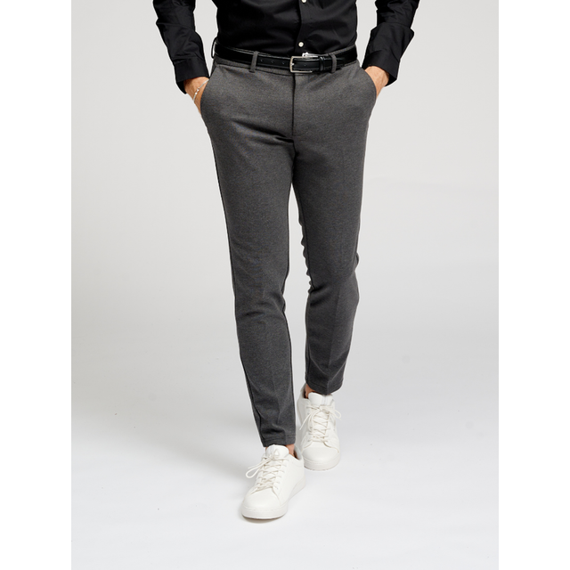 Performance Pants Eleganta herrbyxor med smal passform, stretchiga byxor för män, bekväma och praktiska herrbyxor för arbete och fritid, bekväma tygbyxor, Mörkgrå, 32W / 34L