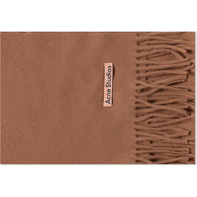 Acne Studios Brown Fringe Wool Narrow Scarf - 59C Caramel Brown - UNI