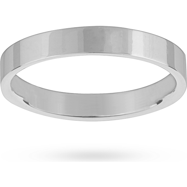 Platinum 2.5mm Heavy Flat Court Wedding Ring - Ring Size P
