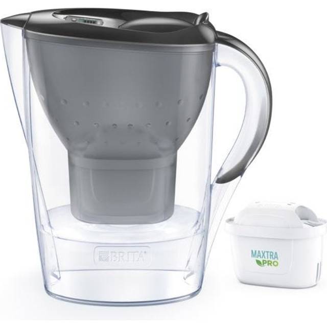 BRITA Marella Water Filter Jug Graphite (2.4L) incl. 1 x MAXTRA PRO All-in-1 Water Filter Cartridge, Grey