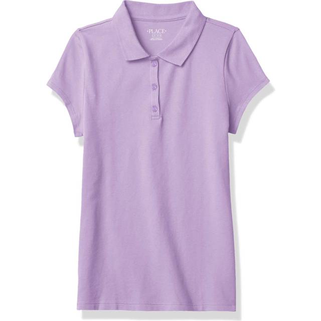 The Childrens Place girls Uniform Pique Polo Shirt  Purple Prose  M 7