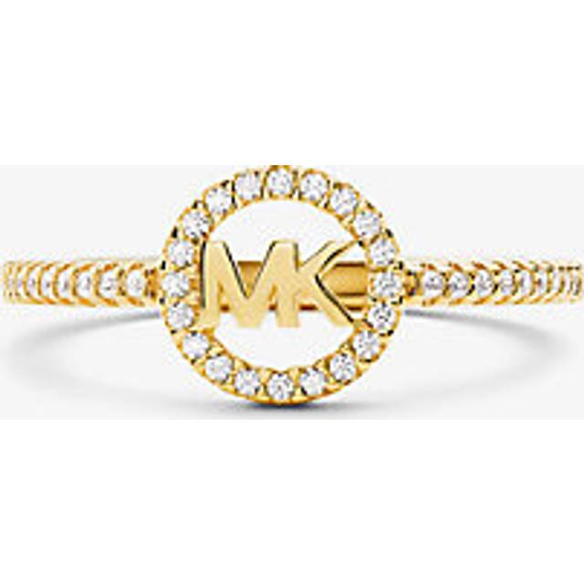 MK Precious Metal Plated Sterling-Silver Logo Ring - Gold - Michael Kors - UK P