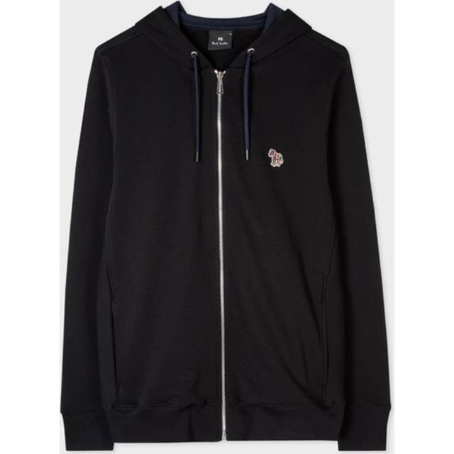 PS Paul Smith Mens REG FIT ZIP Hoody Zebra Herr Hoodies Stl. XL - Från Magasin - Sort (XL)