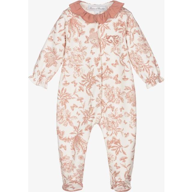 Tartine Et Chocolat Girls Pink & Ivory Babygrow - Newborn