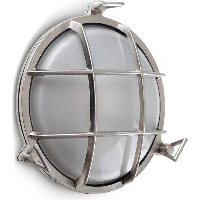 Valuelights - Stern IP64 Rated Round Nautical Design Frosted Lens and Aluminium Metal Outdoor Wall Light with led Bulb