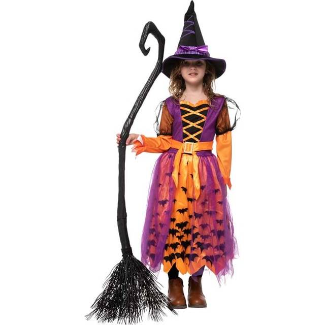 Light Up Toddler/Girl's Orange Bat Witch Costume - Black&#47;Orange&#47;Purple (M)