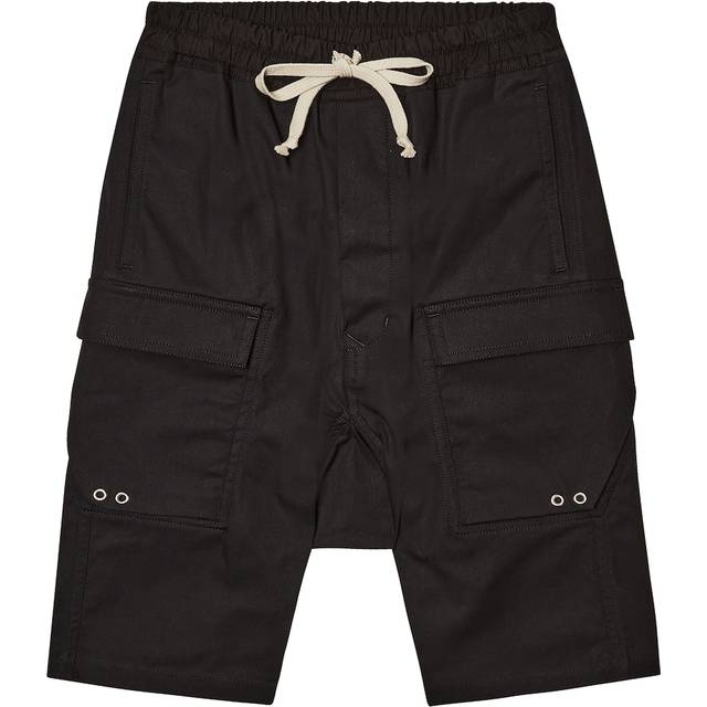 Rick Owens Kids Black Pods Long Cargo Shorts - 09 BLACK - 8Y