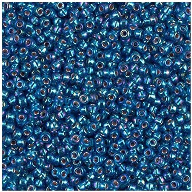 capri Blue AB Silver Lined Miyuki Japanese round rocailles glass seed beads 110 Approximately 24 gram 5 inch tube
