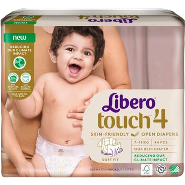 Libero Touch 4 Öppen Blöja 7-11 kg, 44 st