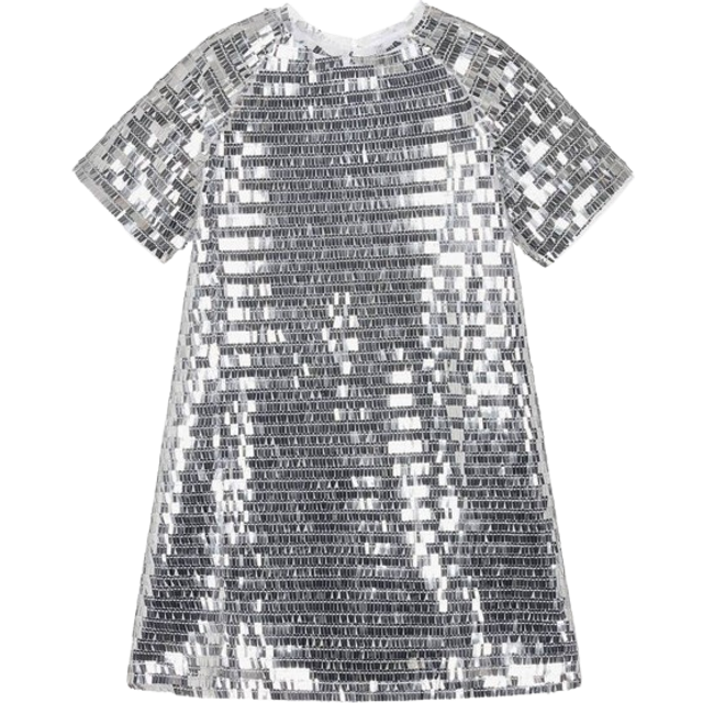 The Tiny Universe Girls Silver Sequin Dress - 10 year