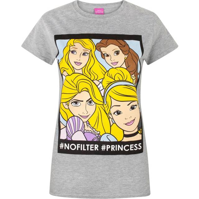 (L, Grey) Disney Womens/Ladies Princess No Filter T-Shirt