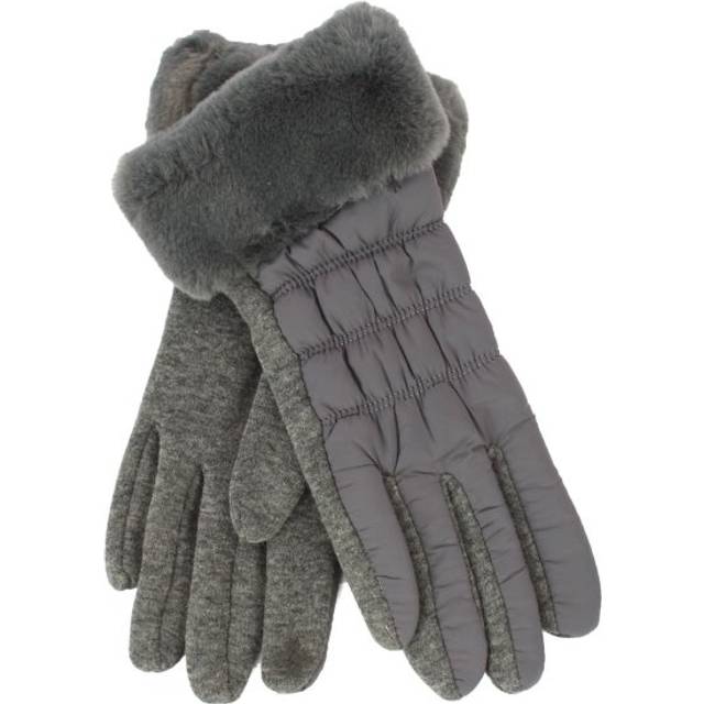 (One size, Grey) Eastern Counties Leather Womens/Ladies Giselle Faux Fur Cuff Gloves