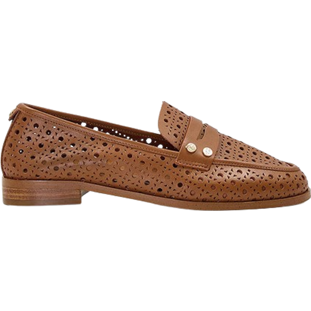 Women's Tan Glimmered Penny Loafers - Brown (6)