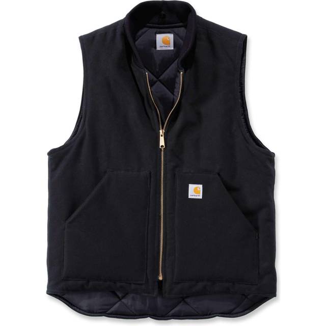 Carhartt Relaxed Fit Firm Duck Insulated Rib Collar Vest - Black