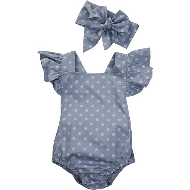 NEW Fashion Summer  Bodysuits Toddler Baby Girls Dot Bodysuits Clothes Sunsuit Jumpsuit Outfits Set 0-18M