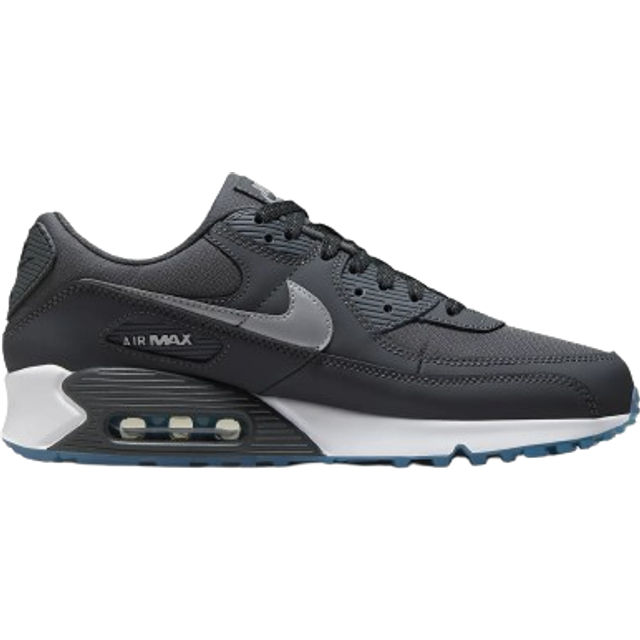 Nike Mens Air Max 90 Men’s Trainers in Anthracite/Industrial Blue/White/Reflect Silver - Grey - Size UK 7