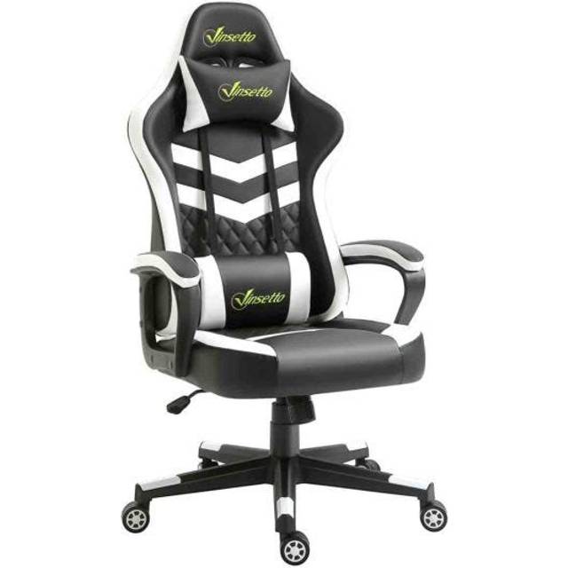 Vinsetto Racing Gaming Chair w/ Lumbar Support, Gamer Office Chair, Black Grey