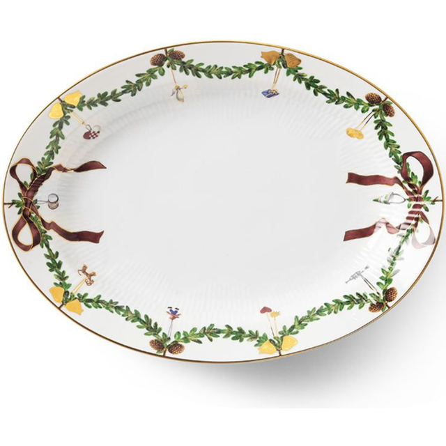 Royal Copenhagen - Star Fluted Christmas Fat Oval 34 cm Vit