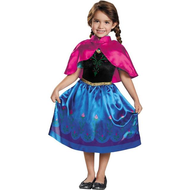 Kids disney official frozen travelling anna costume girls princess fancy dress