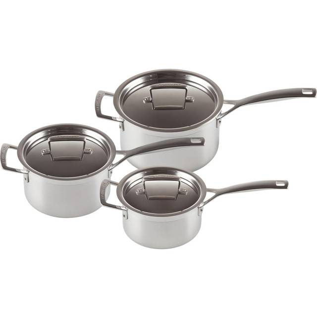 Le Creuset 962090001 3-ply 3-piece Saucepan Set - Stainless Steel