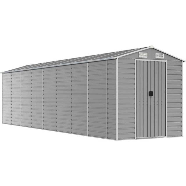 vidaXL Garden Shed Light Grey 191x810x198 cm Galvanised Steel