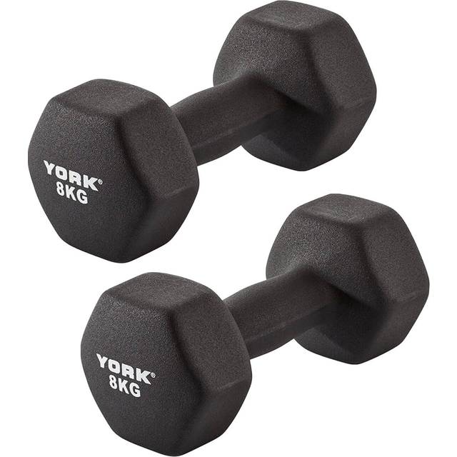 York Neo Hex hantlar – svart, 8 kg