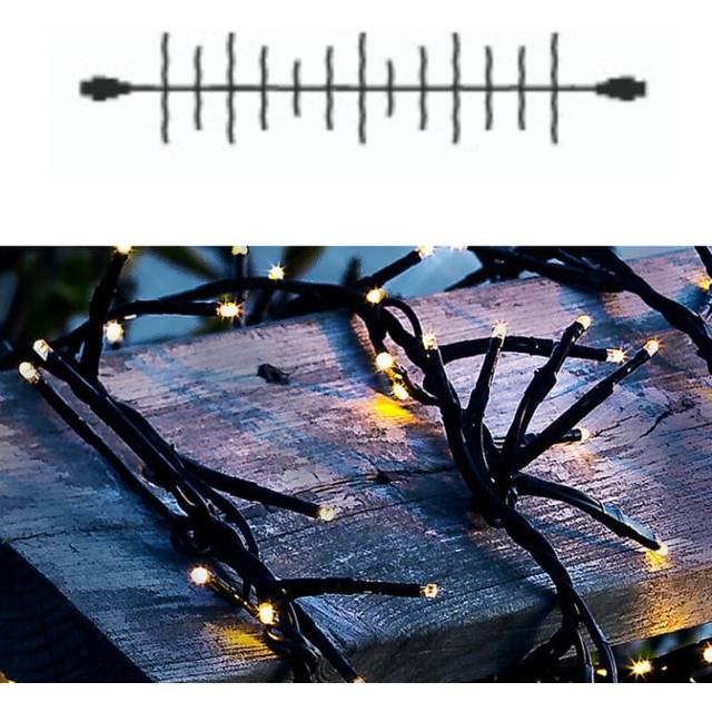 Sirius Top-Line System Lichterkette Cluster Erweiterung 200 LED warmweiß 3 m schwarz