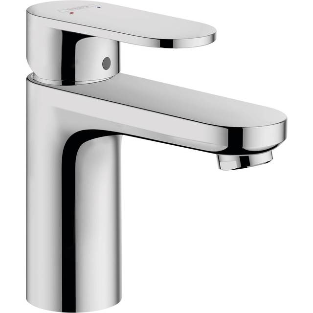 hansgrohe Vernis Blend - Tvättställsblandare utan bottenventil, Vattenkran badrum med utloppshöjd 88 mm, Badrumskran vattenbesparande (EcoSmart), krom, 71580000