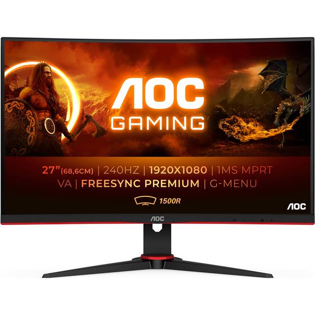 AOC Gaming C27G2ZE/BK 27 1920 X 1080 HDMI DisplayPort 240Hz