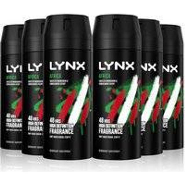 Lynx Africa Body Spray Deodorant 150 ml (Pack of 6)