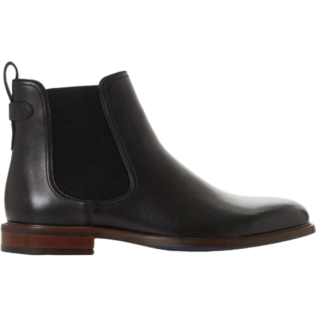 Dune London Mens CHARACTER Casual Chelsea Boots - Black Leather (archived) - Size UK 6