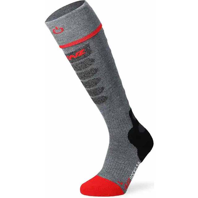 Lenz Heat Sock 5.1 Toe-Cap Slim, socks heatable , color: Grey/Red , size: 39 EU - 41 EU