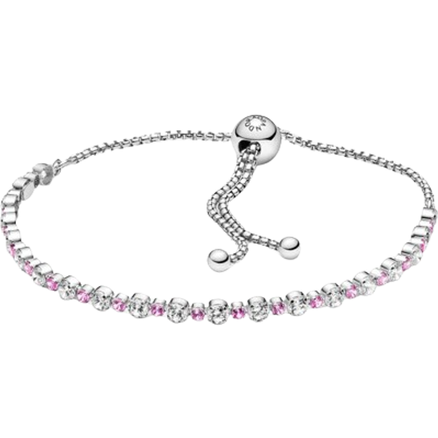 Pandora  Bracelets Sparkly Pink and Clear Bracelet with Slider Clasp 599377C02