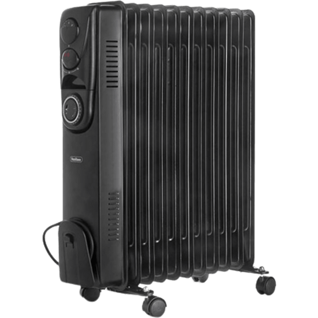 11 fin oil filled radiator 240v 2500w electric portable heater thermostat blk