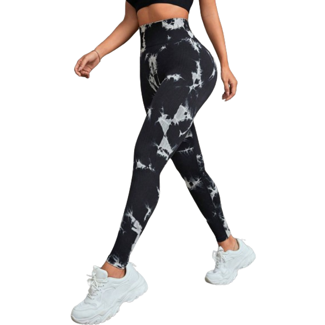 SHEIN Tie Dye Wideband Waist Sports Leggings