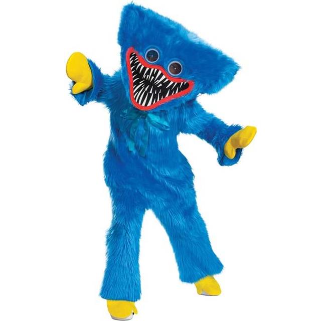 Kid's Huggy Wuggy Poppy Playtime Prestige Costume | Scary Kid's Costumes - Blue&#47;Red&#47;Yellow (10/12)