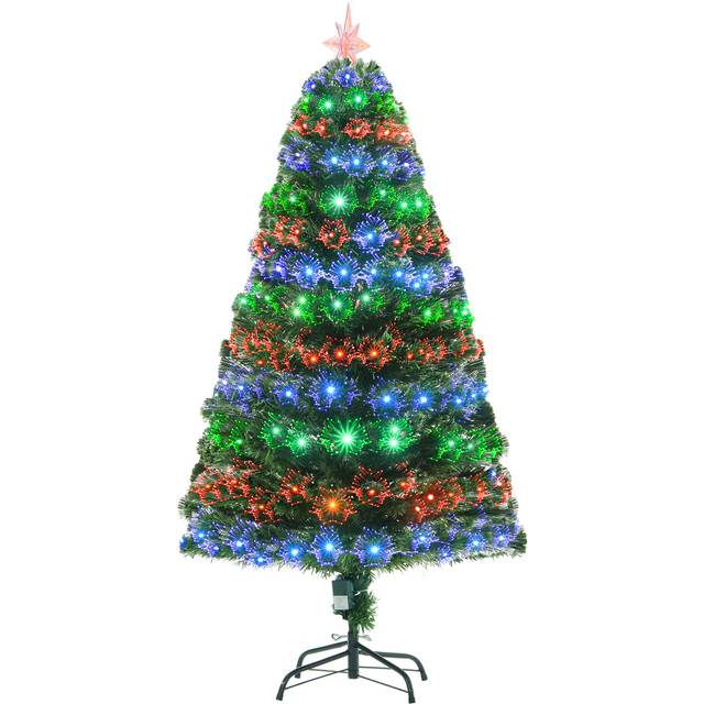 Bon Noel 5ft Green Pre-Lit Artificial Fibre Optic Christmas Tree, Green