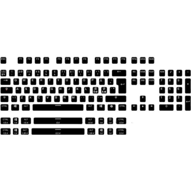 SteelSeries Prism PBT Double-shot Pudding Keycap Set Nordisk - Svart
