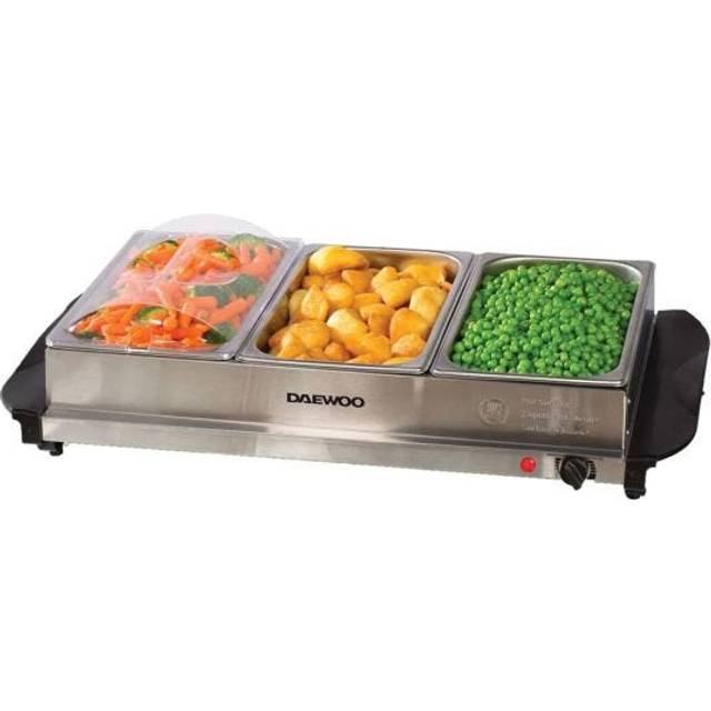 Daewoo Electric Buffet Server Small 3 X 1.5L, Silver