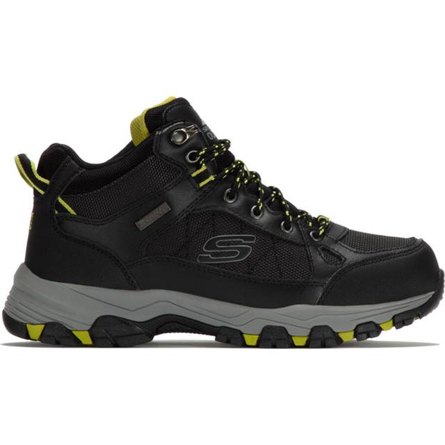 Skechers herr Selmen Melano vandringsstövel, 10 UK, Svart läder med syntetiskt nät, 41.5 EU
