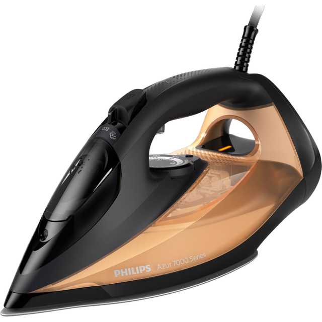 Philips 7000 Series DST7040/80 HV SteamGlide Elite Steam Iron, Black/Gold