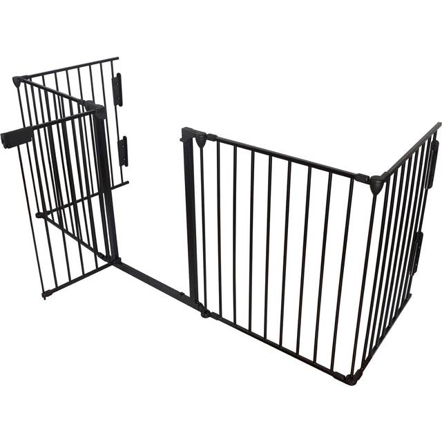 Fireplace Fire Guard Safety Fence Gate - Black
