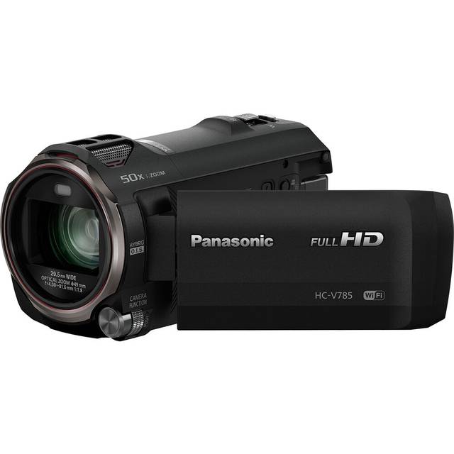 Panasonic HC-V785 HD Camcorder 20x Optical Zoom, 3 Ins LCD, WiFi, SD/SDHC/SDXC Compatible - Black - Clear